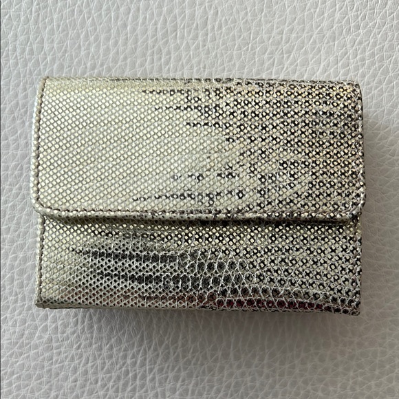 Vintage Judith Leiber Compact Metallic Snakeskin Wallet - Picture 2 of 6